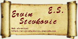 Ervin Stevković vizit kartica